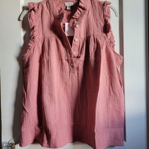 NWT JCrew Factory rose cotton gauze top